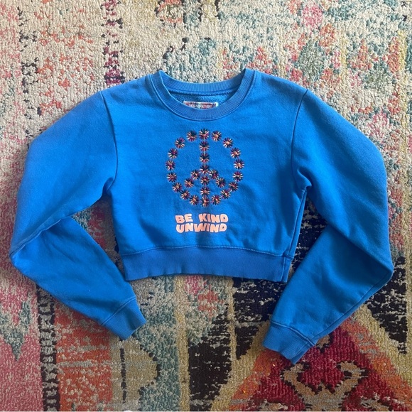 Urban outfitters women’s blue cropped sweatshirt size XS - Picture 2 of 4